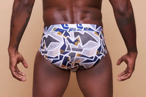 Blue And White Asymmetric Style Brief