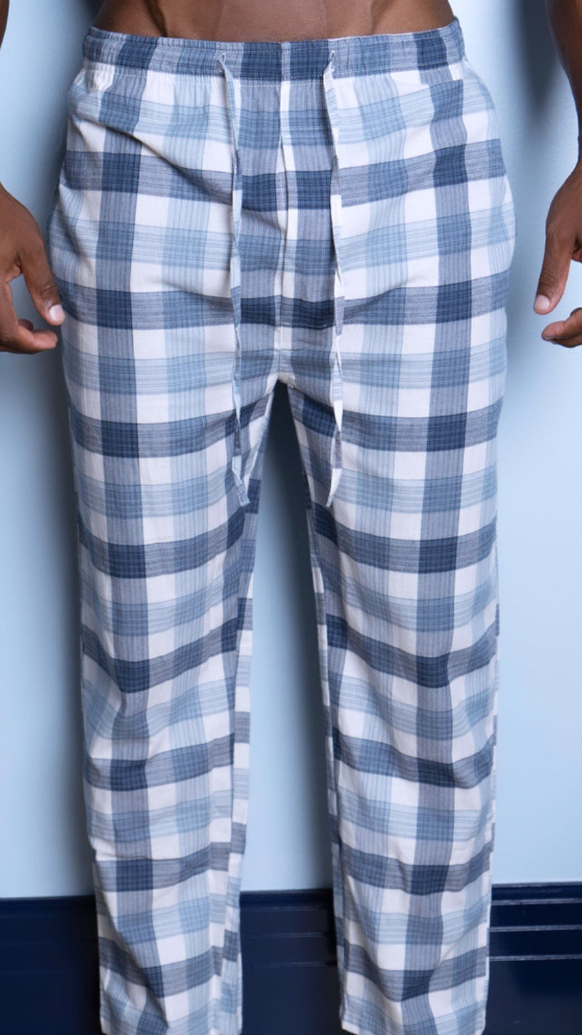 Light Blue Checkered Pajama Pants – Body By RR