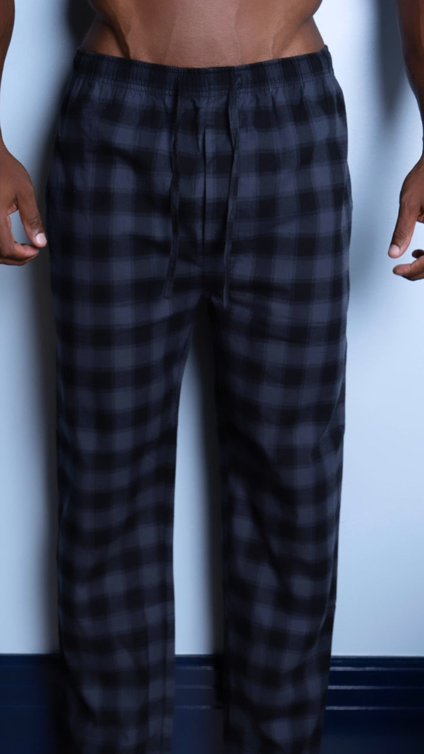 Black And Gray Checkered Pajama Pants – Body By RR
