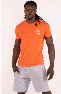Orange Embroidered "RR" Tee
