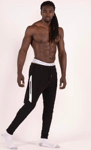 Custom Black And White "RR" Joggers
