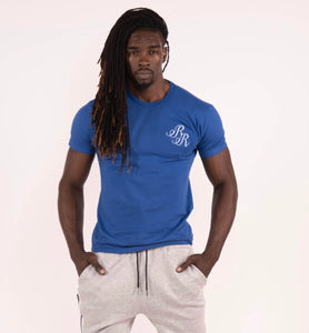 Blue Embroidered "RR" Tee