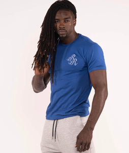 Blue Embroidered "RR" Tee